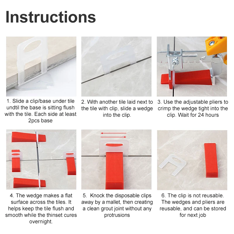 100pcs Ceramic Tile Leveling S - Tile Leveling Clip 评论和价格
