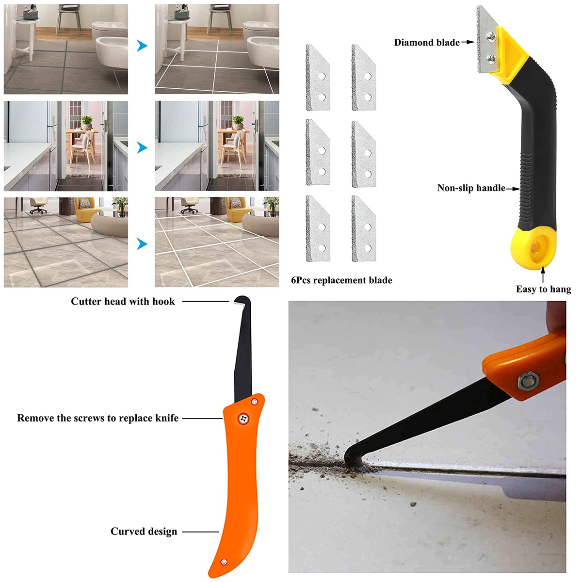 12Pcs Grout Removal Tools Set  - Grout Saw Removal 评论和价格