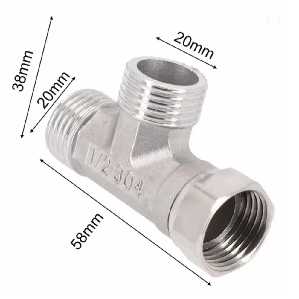 G1/2 Stainless Steel T Adapter - Toilet Flush Valve 评论和价格