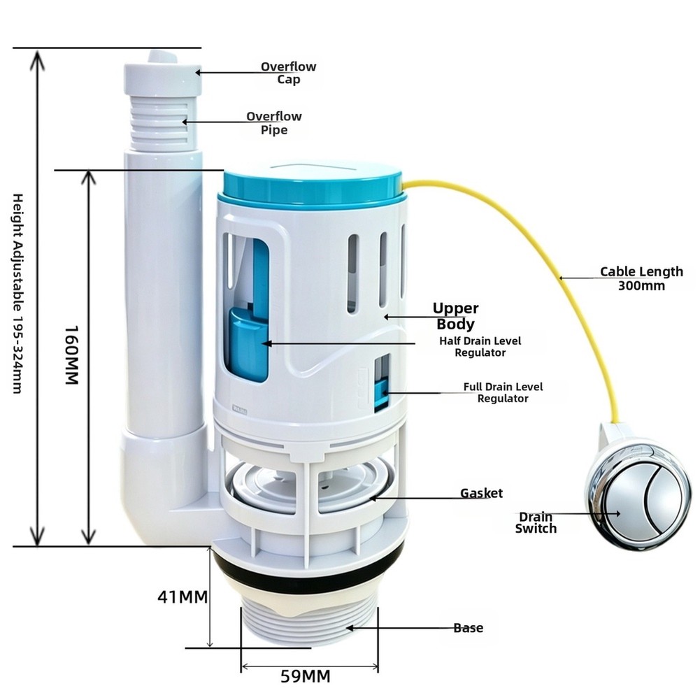 1 Piece Dual Flush Valve Cable - Toilet Flush Valve 评论和价格