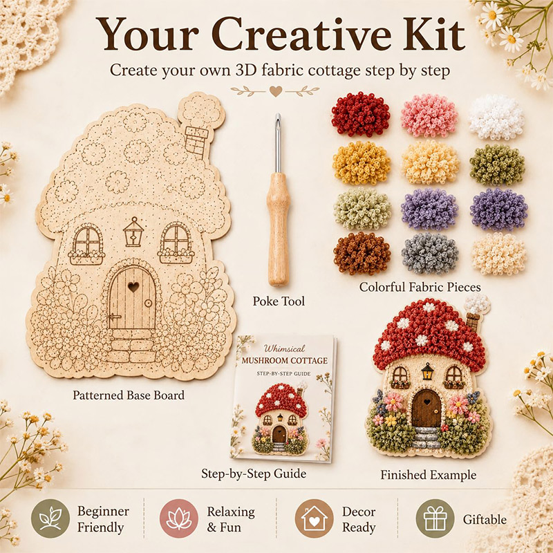 3D Mushroom House Poke Art DIY - Home Improvement House 评论和价格