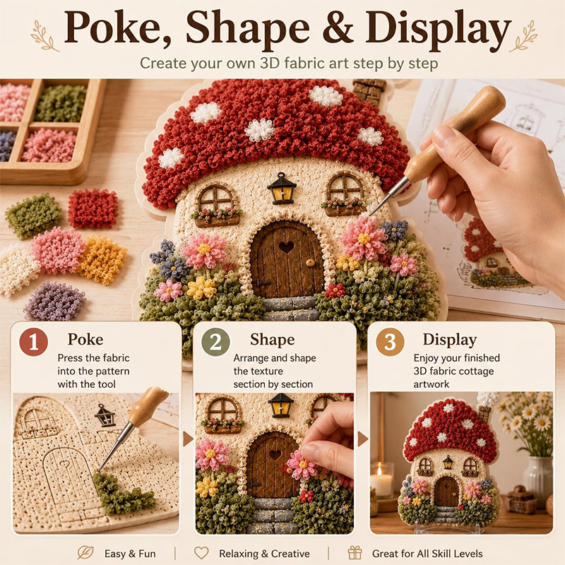 3D Mushroom House Poke Art DIY - Home Improvement House 评论和价格